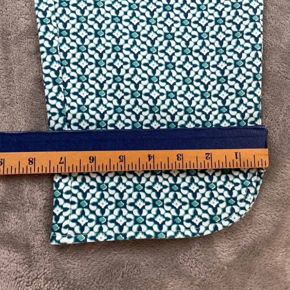 NWT Croft & Barrow Turquoise Geometric Mid Rise Ankle Pants 18W Regular - Picture 8 of 16